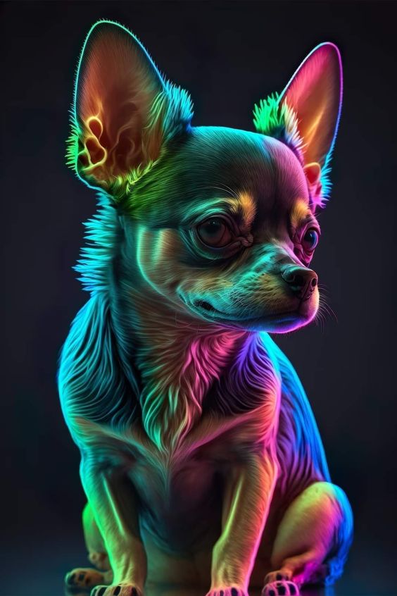 Chihuahua Dog Neon Diamond Painting