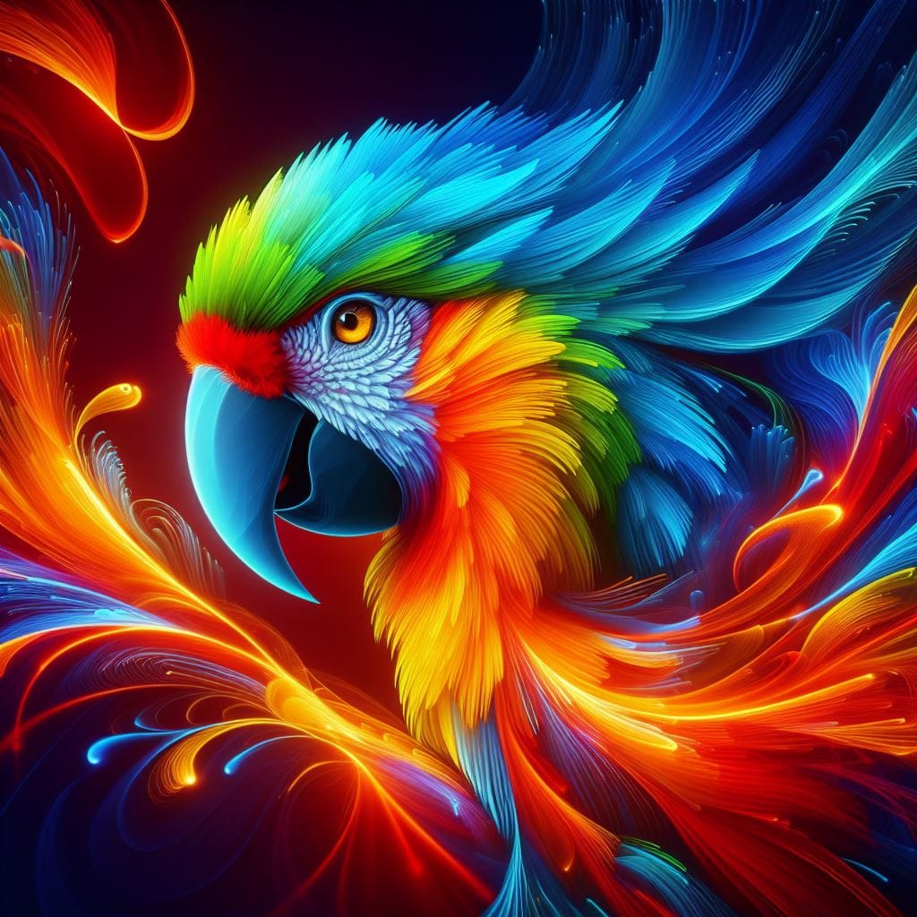 Closeup of a Brightly Colored Parrot