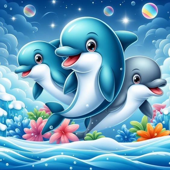 Dolphins Leaping with Happiness