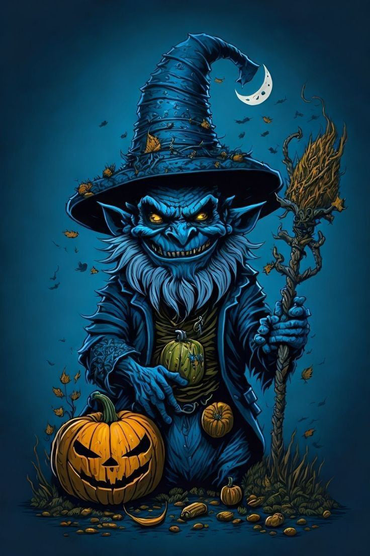 Halloween Witch & Pumpkin