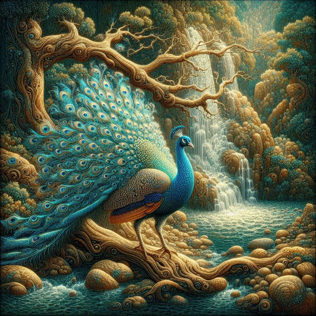 Royal Elegance The Peacock's Plumage