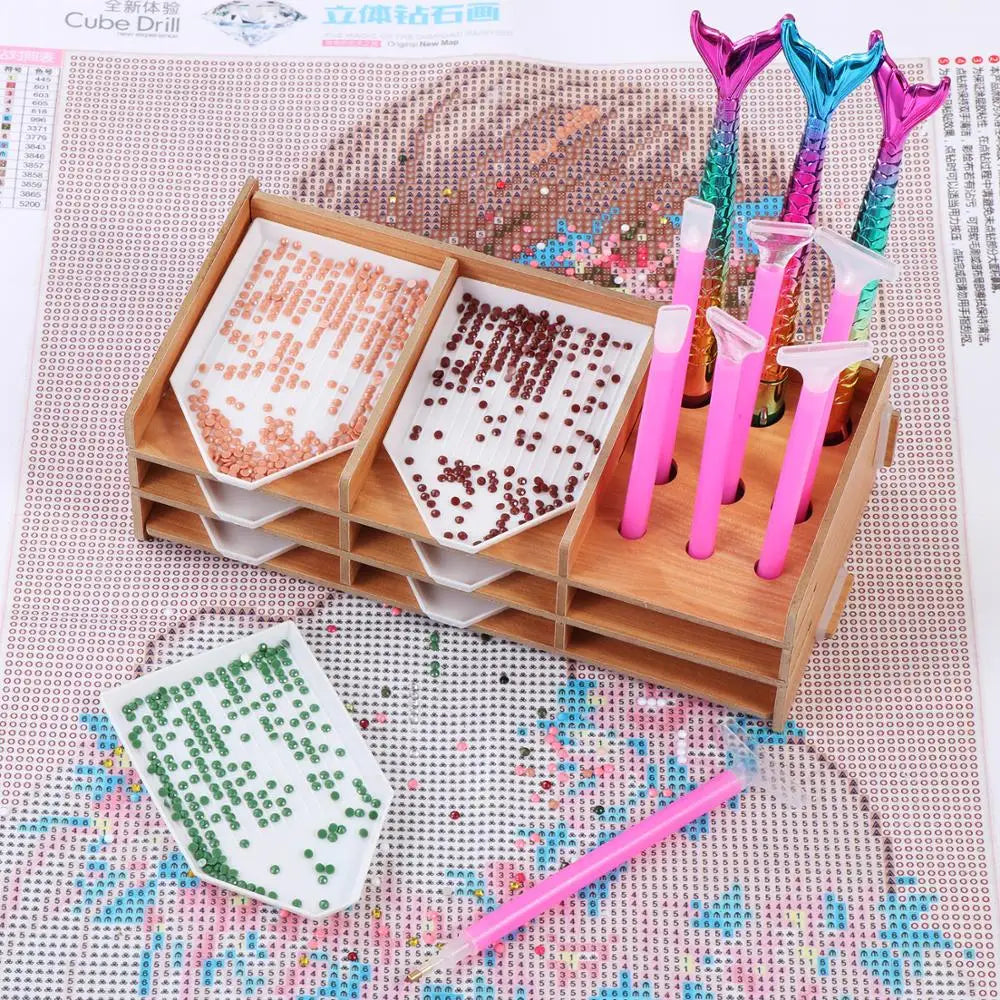 DIY Diamond Art Kit Pen Holder Desktop Decoration Organizer, Full Drill-535453