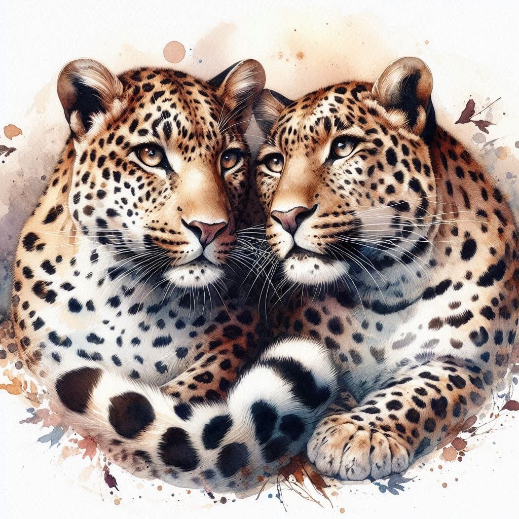 Two leopards