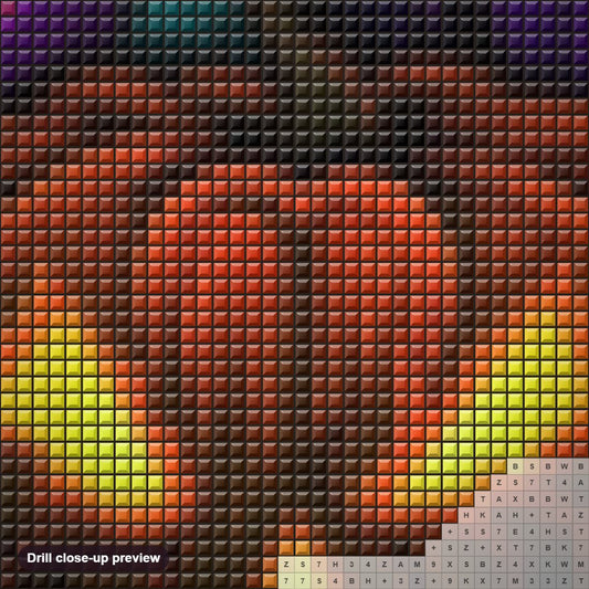 Close-up preview of the Halloween Pumpkin Spooky Vibes diamond painting with square 5D drills and printed canvas symbols