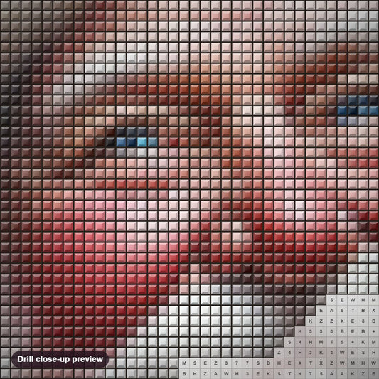 Close-up preview of the Santa’s Cheer Jolly Vibes diamond painting with square 5D drills and printed canvas symbols