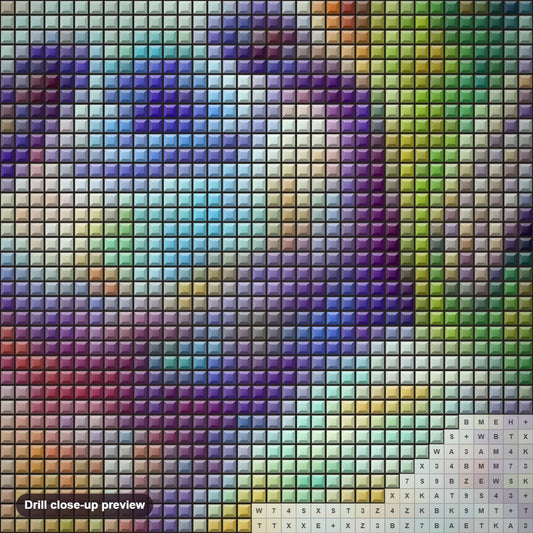 Close-up preview of the Sloth is just chillin diamond painting with square 5D drills and printed canvas symbols