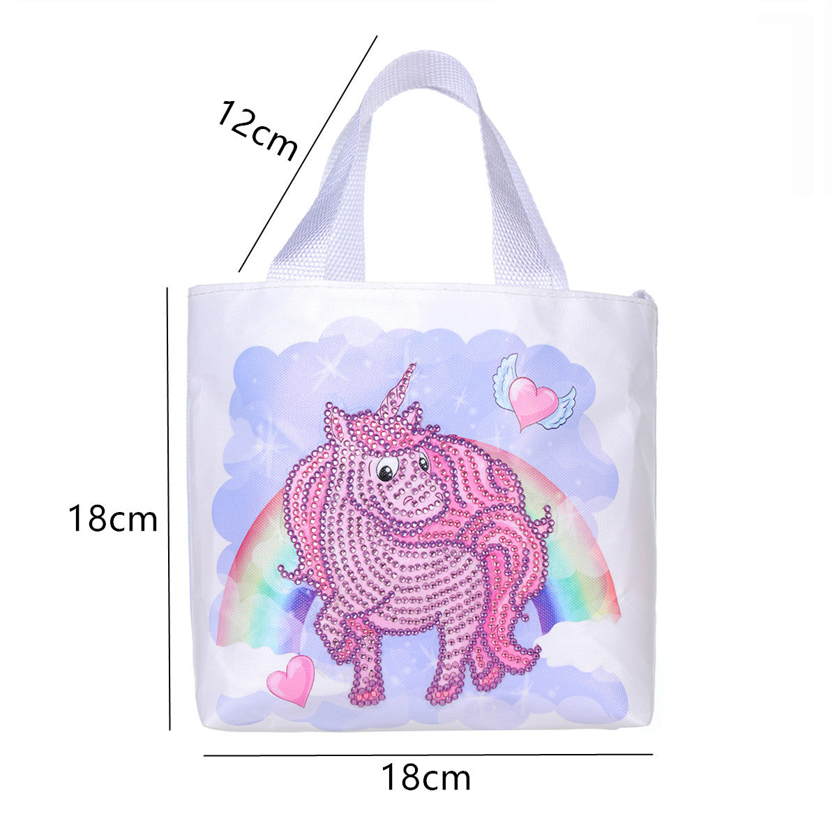 Pink Unicorn Diamond Painting Tote Bag