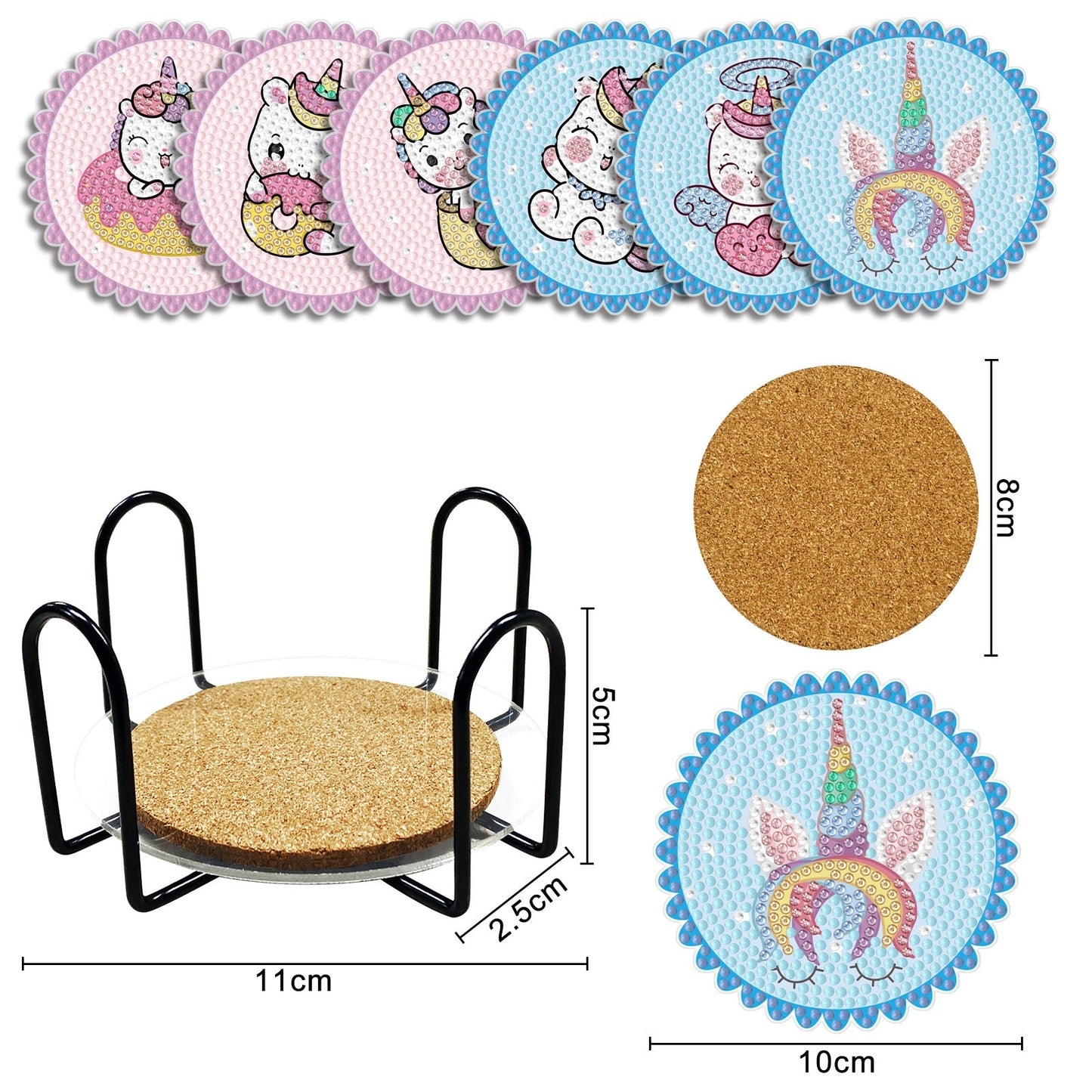 Cute Unicorn Table Coasters Diamond Painting