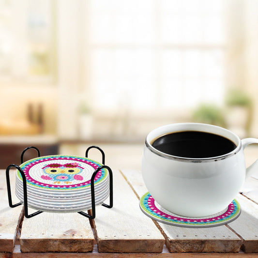 Sweet Owl Diamond Painting Table Coasters