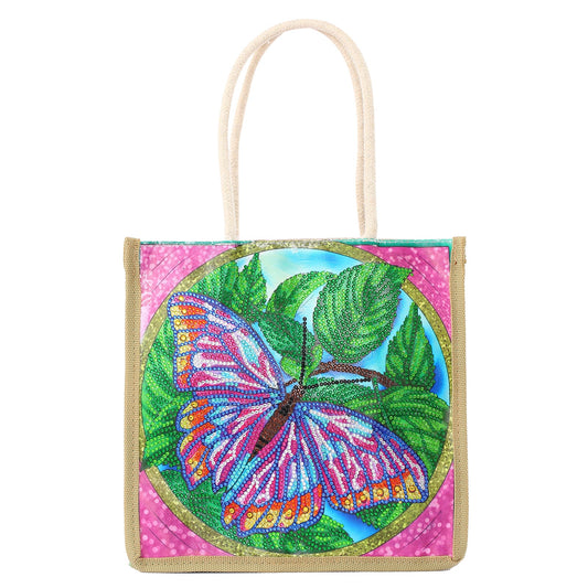 Peacock Butterfly - Diamond Painting Shopping Bag
