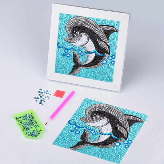 Black & White Dolphin - Special Diamond painting