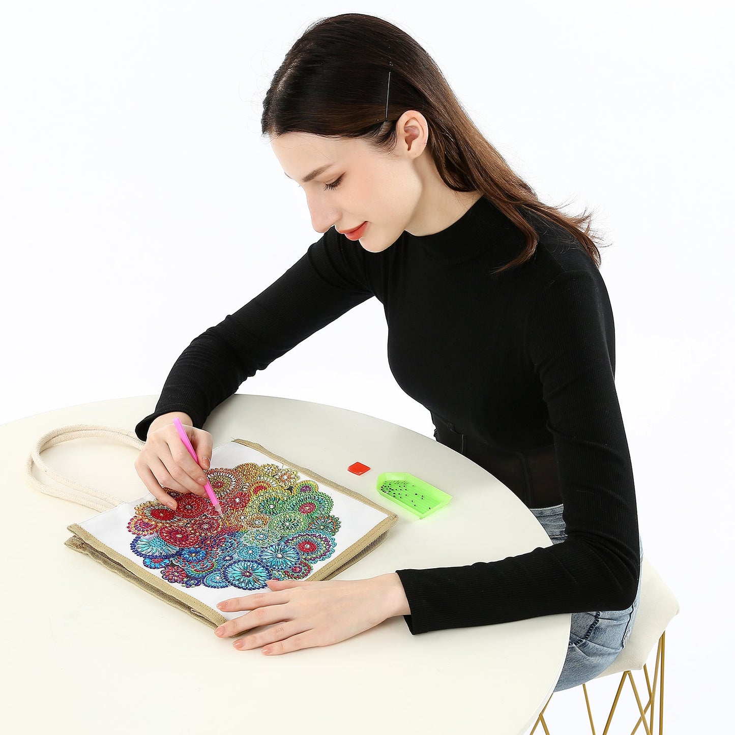 Colorful Mandala Diamond Painting Shopping Bag