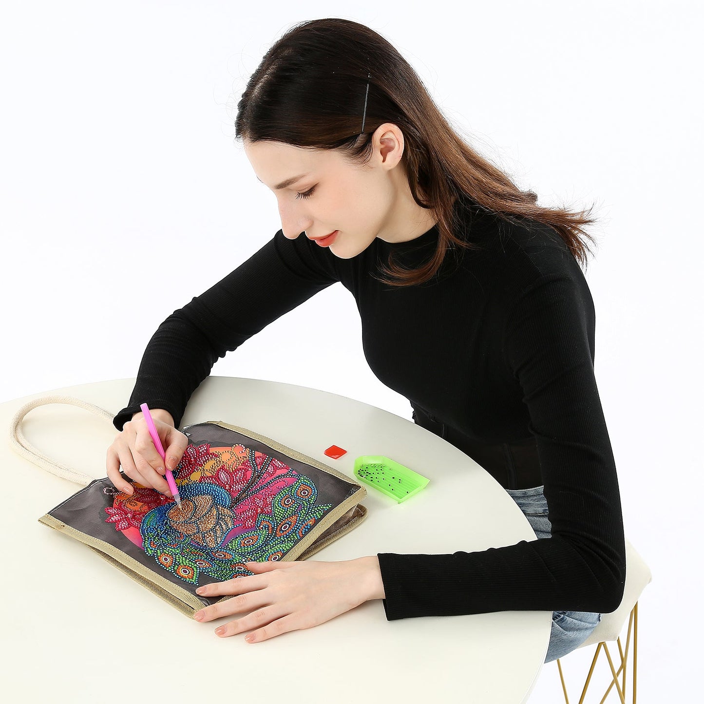 Beautiful Peacock - Diamond Painting Shopping Bag