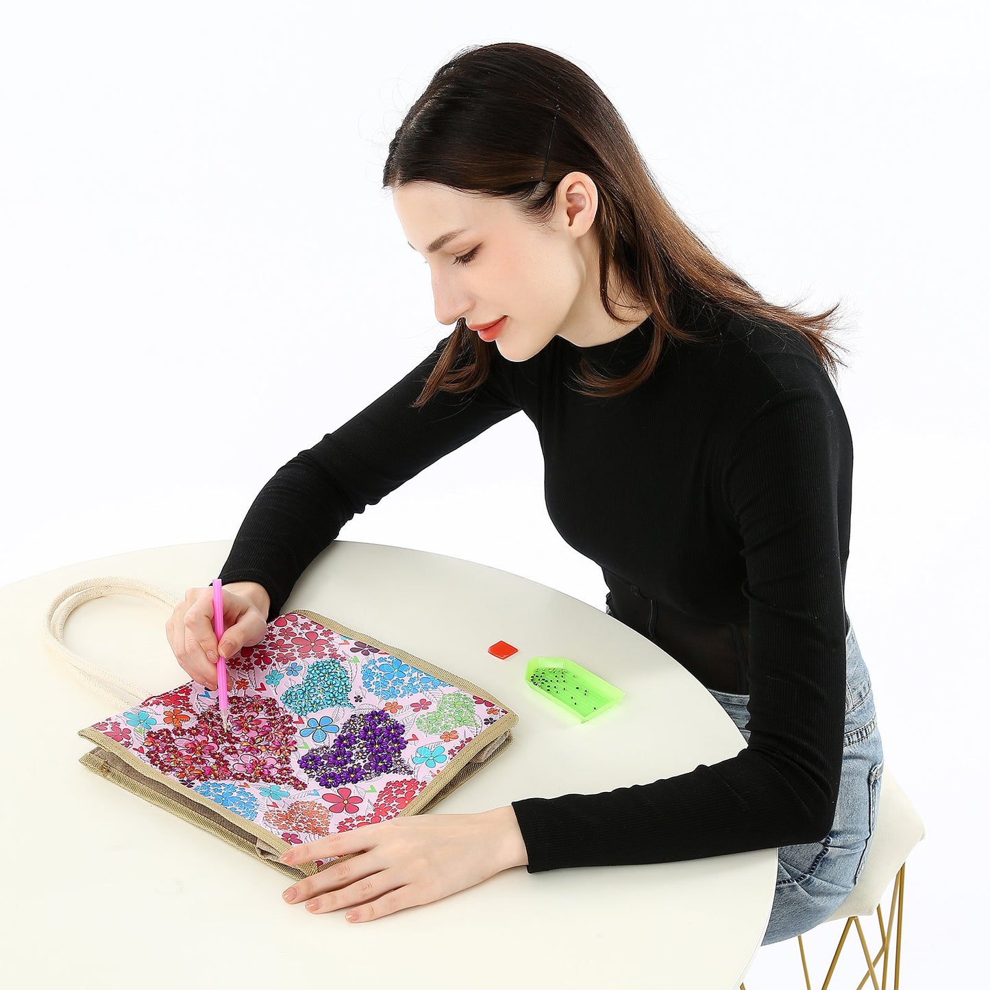 Colorful Heart - Diamond Painting Shopping Bag