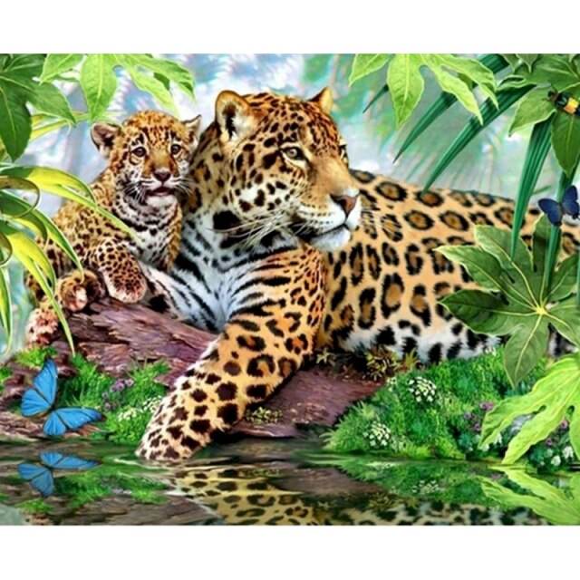 Leopard diamond painting