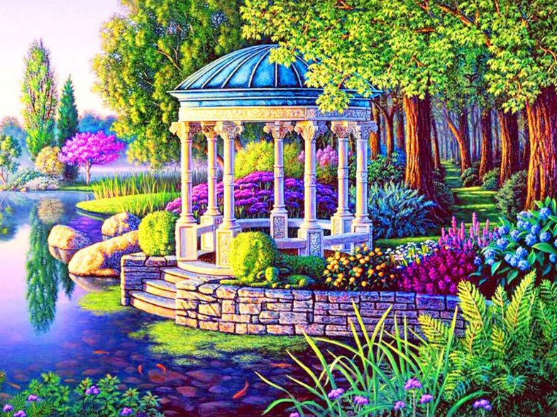 Beautiful Garden Gazebo Diamond Painting