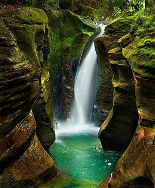 Beautiful Mountains Waterfall Paint by Diamonds