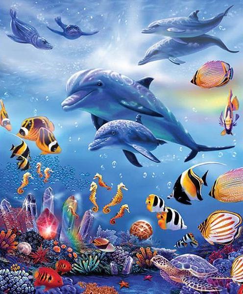 Dolphins 3D Diamond Painting Kit