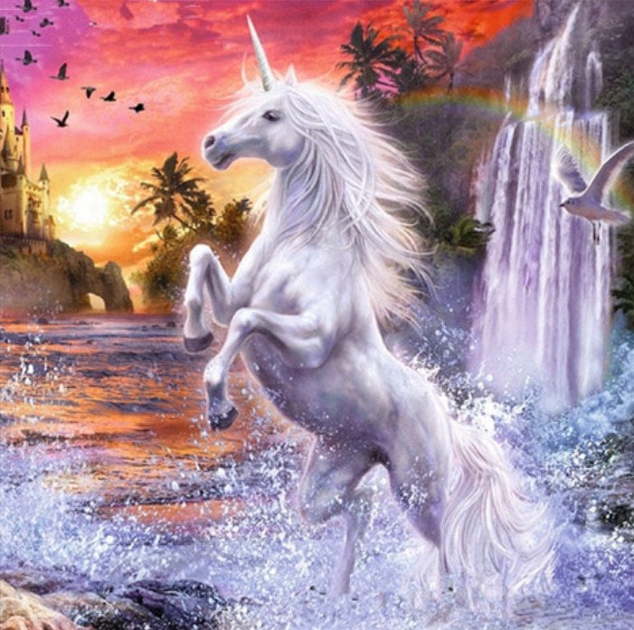 Beautiful Waterfall & Unicorn Diamond Painting – All Diamond Painting