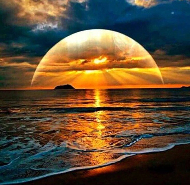 Setting sun Paint by Diamonds