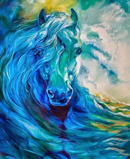 Blue Ghost Ocean Equine Diamond Painting