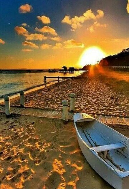 Boat on the Beach Paint by Diamonds