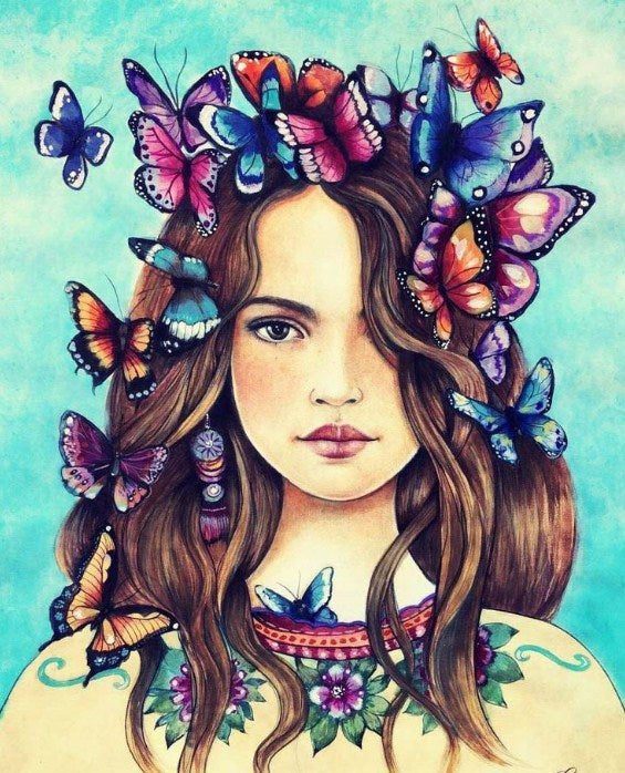 Butterflies on her Mind - Paint by Diamonds – All Diamond Painting