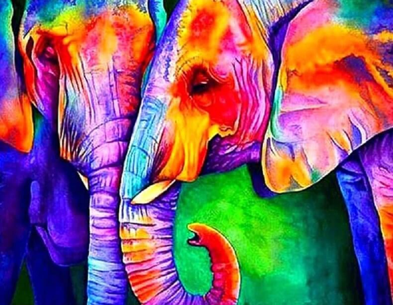 Elephant Pair Diamond Painting