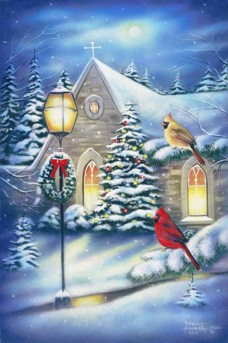 Courtyard Cardinals Christmas