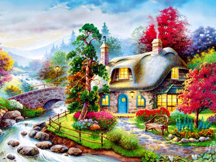 Cozy Cottage - Paint by Diamonds – All Diamond Painting