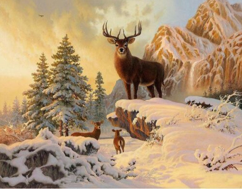 Diamond Painting Wild Deer In The Mountains – Diamonds Wizard