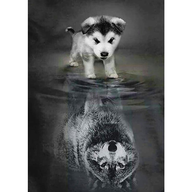 Dog and Wolf Paint by Diamonds