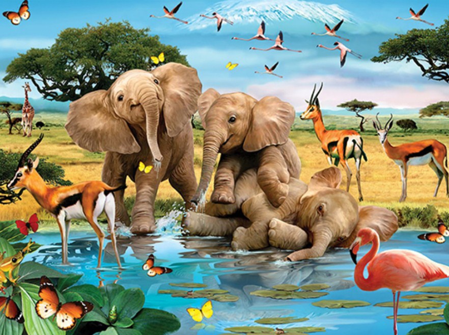 Elephant Babies Paint by Diamonds