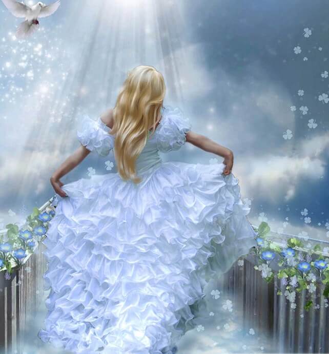 Girl Running in Gorgeous White Dress – All Diamond Painting