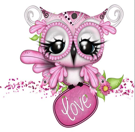 Love Owl Cartoon Paint by Diamonds