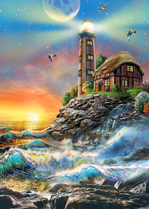 Ocean Waves & Light House – All Diamond Painting