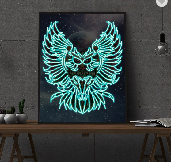 Owl Glow In The Dark Diamond Painting