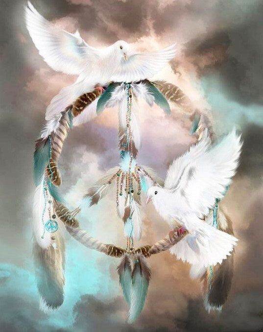 Pigeons Dream Catcher Diamond Painting Kit