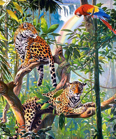 Parrot & Leopards on Trees - DIY Diamond Painting – All Diamond