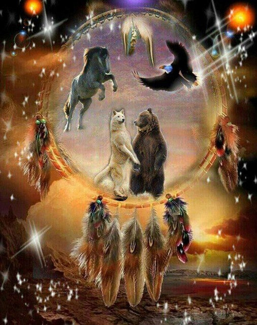 Spirit Animals Dream Catcher Diamond Painting