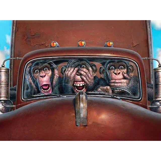 Driver monkeys DIY diamond painting kit
