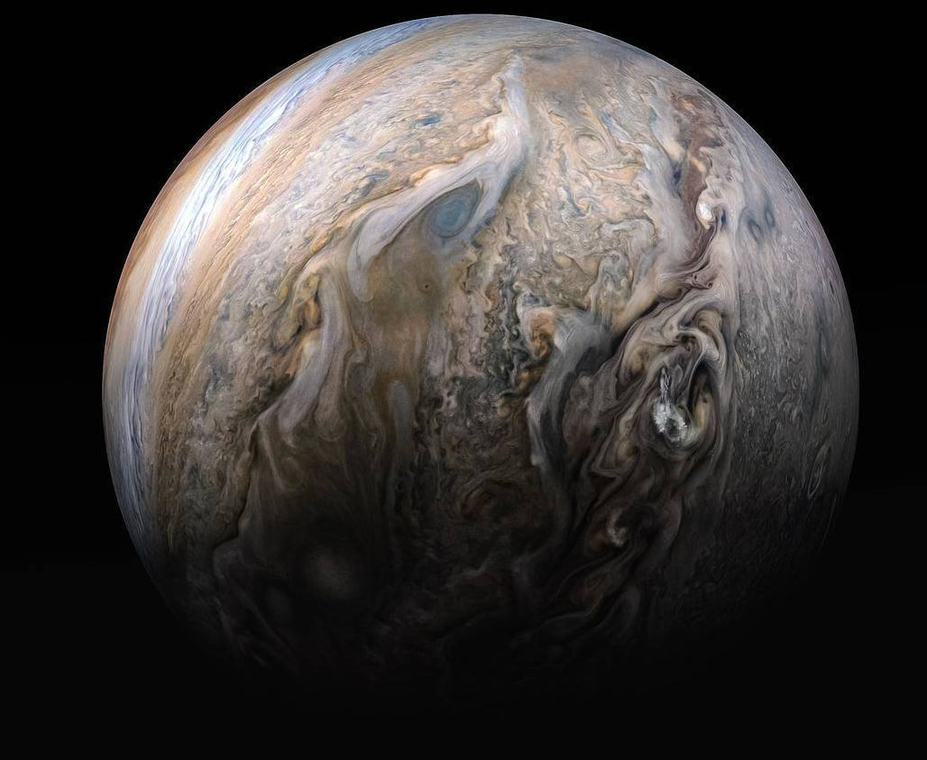 Tumultuous Clouds of Jupiter Paint by Diamonds