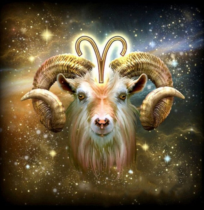 Zodiac Aries Paint with diamonds