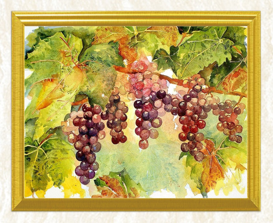 Hanging Grapes DIY Painting