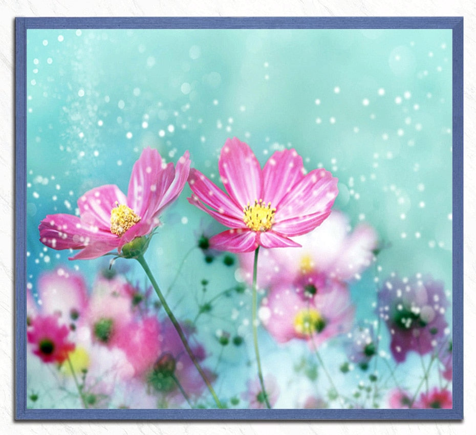 Pretty Pink Flowers DIY Painting