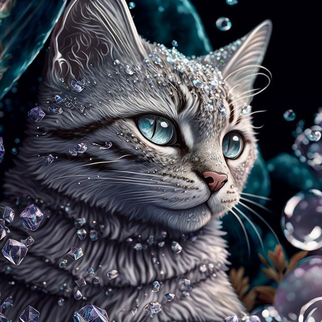 Glamorous cat in diamonds diamond painting kit by All Diamond Painting