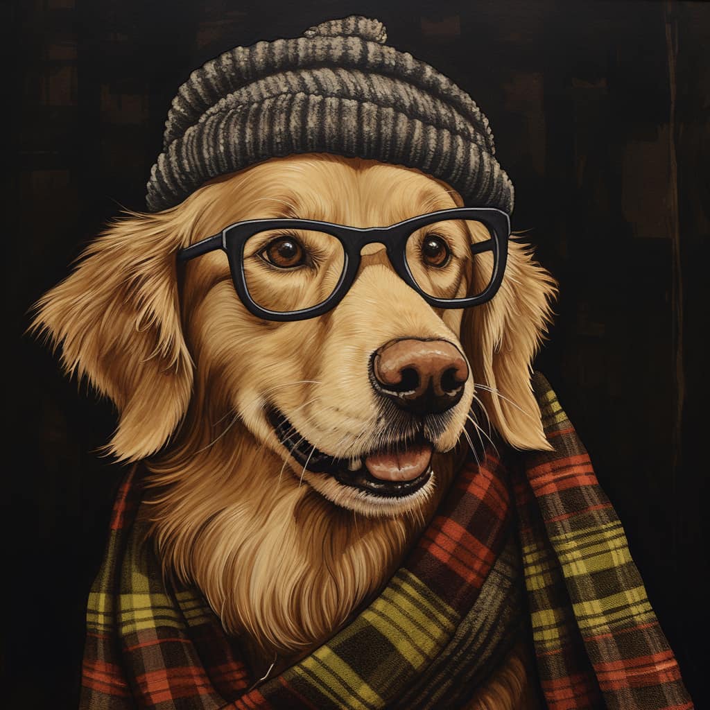 Dog wearing glasses diamond painting kit by All Diamond Painting