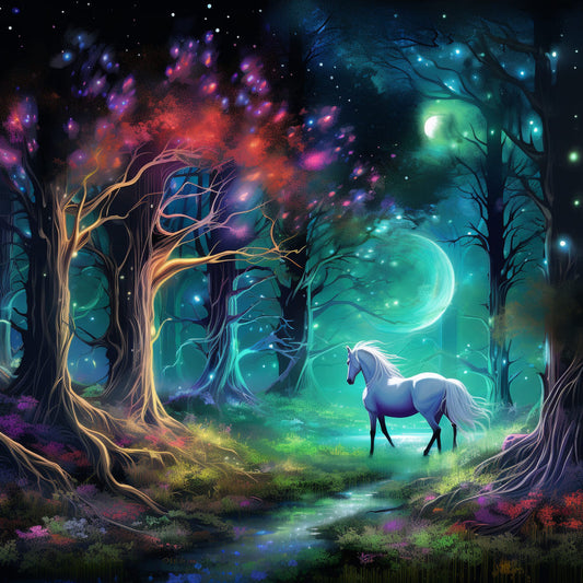 A Horse in the Mystical Forest