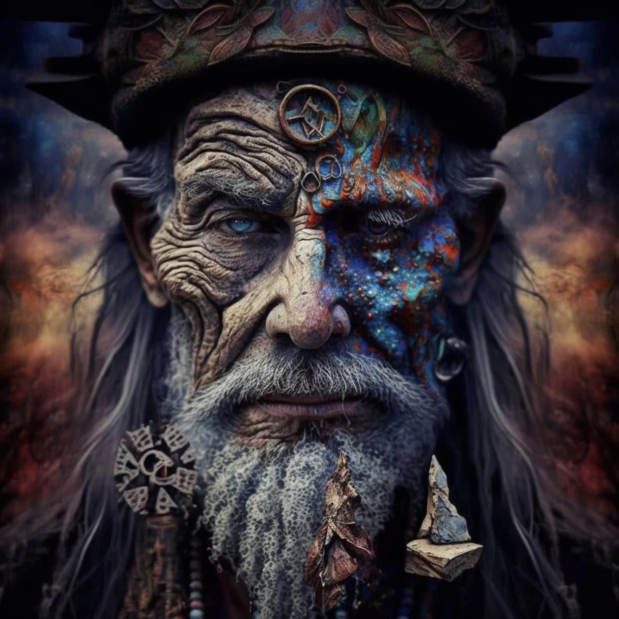 Portrait of a man with different eye colors diamond painting kit by All Diamond Painting