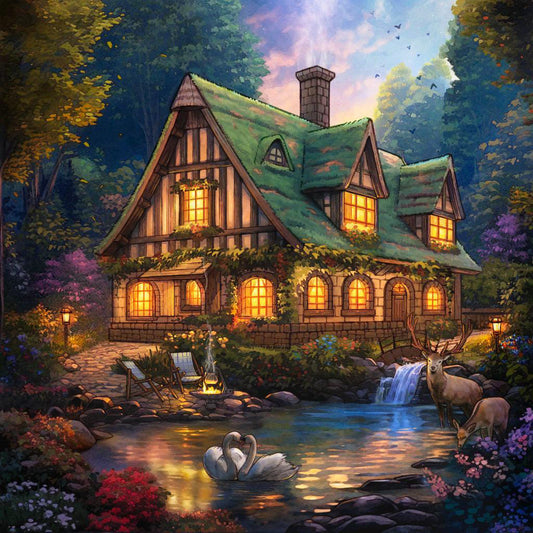 Beautiful Farm House Painting by Diamond